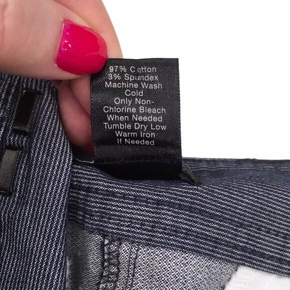 Ann Taylor Pencil Skirt Women Size 6 Short Blue Pin Stripe - Stretch - Pockets - Picture 5 of 7